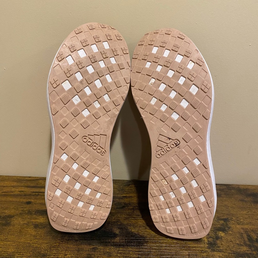 Adidas Cloudfoam Pure Pink Marled Knit Slip On Running Shoes B96354 Womens 7 - Picture 6 of 8